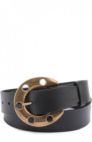 Кожаный ремень с металлической пряжкой в виде подковы Dolce & Gabbana. Цвет: черный