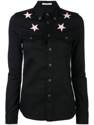 Рубашка с вышитыми звездами Givenchy. Цвет: чёрный