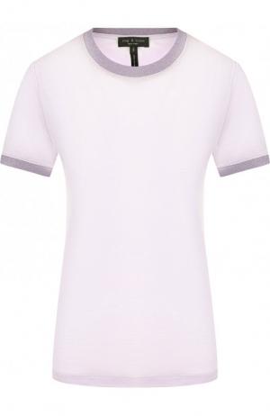 Однотонная футболка с круглым вырезом и контрастной отделкой Rag&Bone. Цвет: лиловый