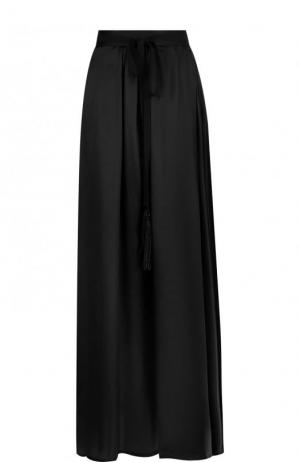 Однотонная юбка-макси из шелка Ann Demeulemeester. Цвет: черный