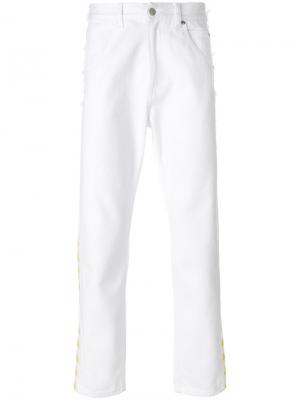 Прямые джинсы с логотипом Paura. Цвет: белый