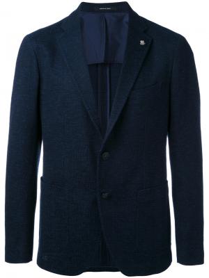Тканый пиджак Tagliatore. Цвет: синий