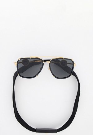 Очки солнцезащитные и шнурок Versace. Цвет: черный
