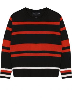 Пуловер с контрастной отделкой Emporio Armani. Цвет: оранжевый