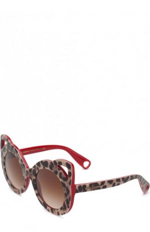 Солнцезащитные очки Dolce & Gabbana. Цвет: леопардовый