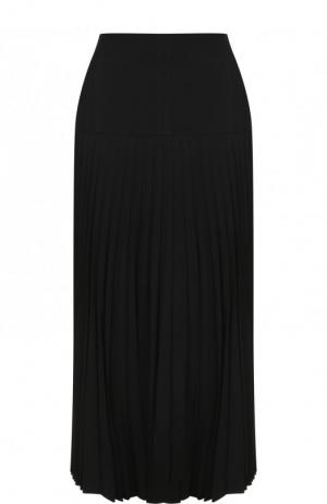 Однотонная плиссированная юбка-миди Fendi. Цвет: черный