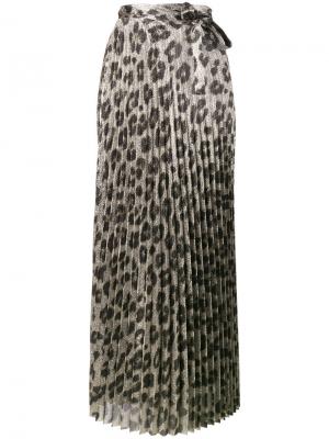 Плиссированная юбка с леопардовым принтом Haider Ackermann. Цвет: чёрный