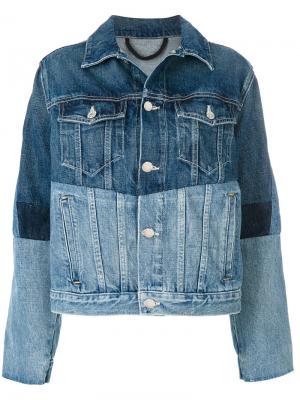 Джинсовая куртка с панельным дизайном Helmut Lang. Цвет: синий