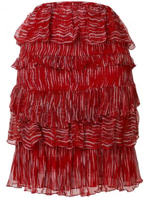 Многослойная юбка Canwood с принтом Iro. Цвет: красный