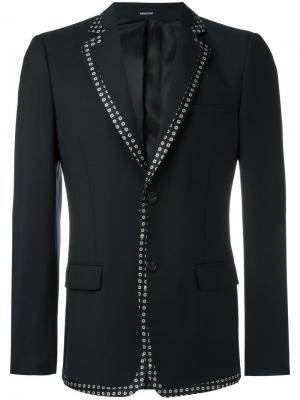 Пиджак с контрастной отделкой Alexander McQueen. Цвет: чёрный