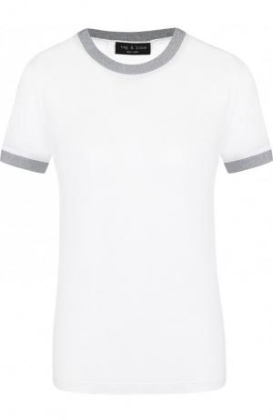 Однотонная футболка с круглым вырезом и контрастной отделкой Rag&Bone. Цвет: белый