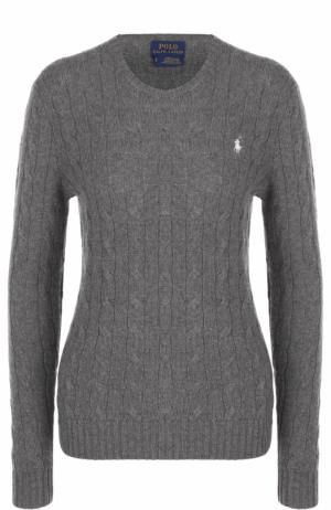 Шерстяной пуловер с круглым вырезом Polo Ralph Lauren. Цвет: серый