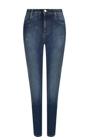 Укороченные джинсы с потертостями Stella McCartney. Цвет: голубой