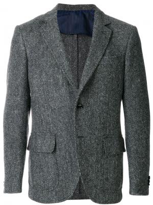Пиджак с узором в елочку Mp  Massimo Piombo. Цвет: серый