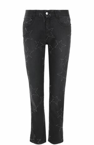 Укороченные джинсы прямого кроя со звездами Stella McCartney. Цвет: черный