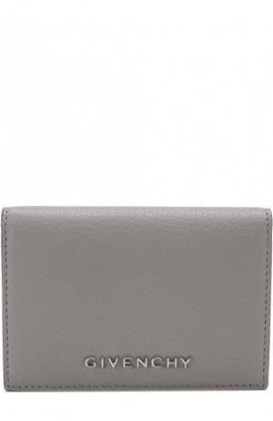 Кожаный футляр для кредитных карт с логотипом бренда Givenchy. Цвет: серый