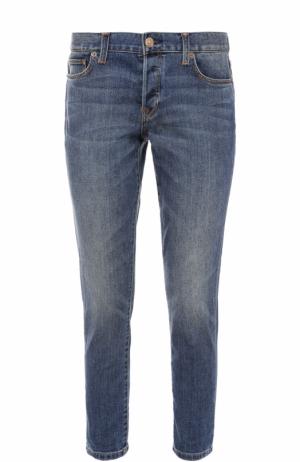 Укороченные джинсы прямого кроя с потертостями Burberry. Цвет: синий