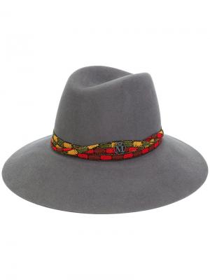 Шляпа с вышивкой Maison Michel. Цвет: серый