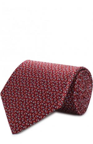 Шелковый галстук с узором Lanvin. Цвет: красный