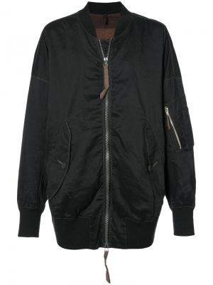 Куртка-бомбер с контрастными швами Ziggy Chen. Цвет: чёрный