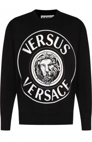 Хлопковый свитшот с принтом Versus Versace. Цвет: черный