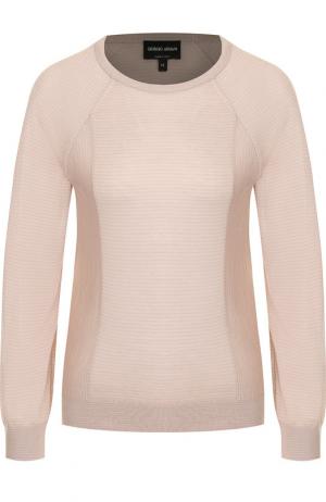Пуловер из смеси кашемира и шелка Giorgio Armani. Цвет: розовый