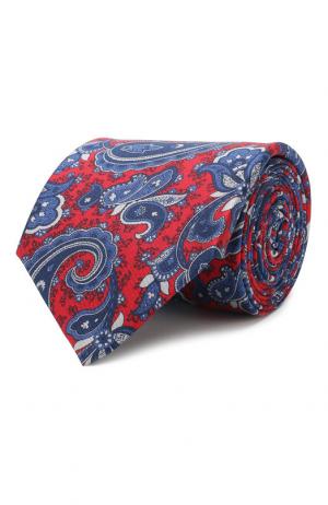 Шелковый галстук с принтом Van Laack. Цвет: красный