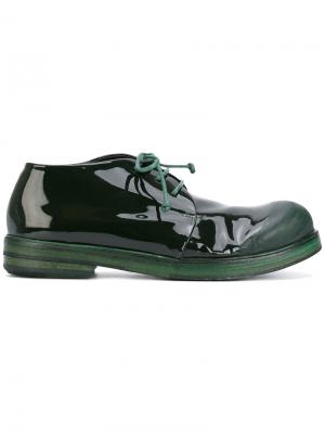 Лакированные ботинки на шнуровке Marsèll. Цвет: зелёный