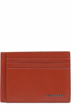 Кожаный футляр для кредитных карт Burberry. Цвет: оранжевый