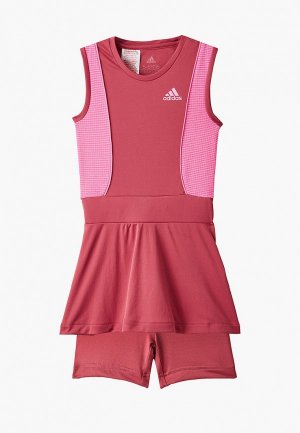 Платье adidas. Цвет: розовый