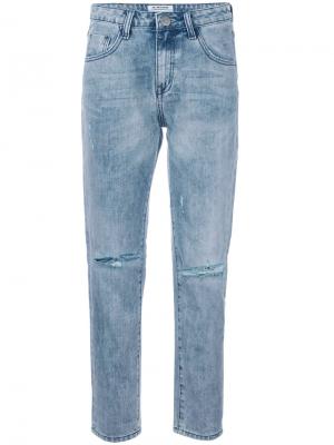 Прямые джинсы с рваными деталями One Teaspoon. Цвет: синий