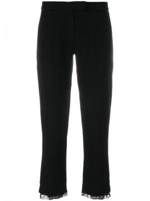 Укороченные брюки с кружевной отделкой Ann Demeulemeester. Цвет: чёрный