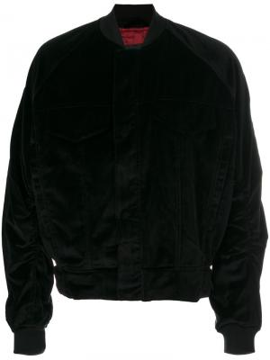 Бархатная куртка-бомбер Represent. Цвет: чёрный
