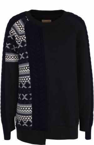 Пуловер прямого кроя с круглым вырезом Burberry. Цвет: темно-синий