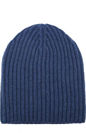 Кашемировая шапка фактурной вязки Loro Piana. Цвет: синий