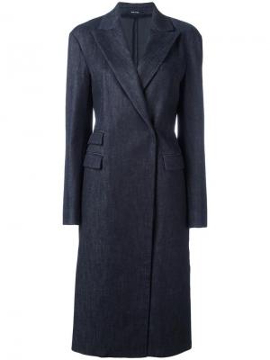 Классическое длинное пальто Maison Margiela. Цвет: синий