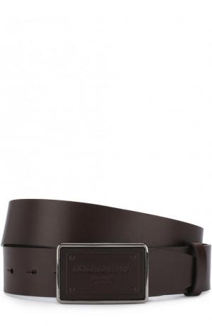 Кожаный ремень с металлической пряжкой Dolce & Gabbana. Цвет: коричневый