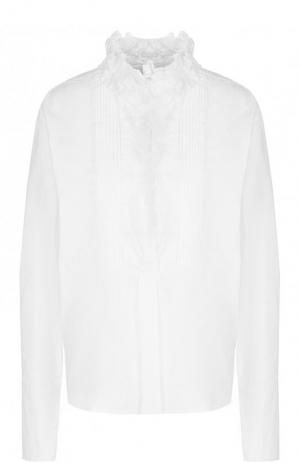 Однотонная хлопковая блуза с воротником-стойкой Isabel Marant Etoile. Цвет: белый