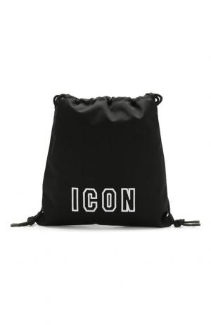 Текстильный рюкзак Icon на кулиске Dsquared2. Цвет: черный