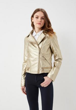 Куртка кожаная B.Style. Цвет: золотой