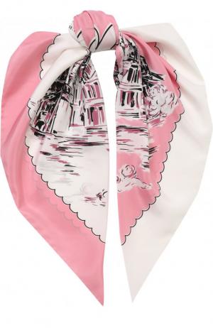 Шелковый платок с принтом Burberry. Цвет: розовый