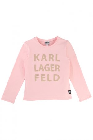 Футболка KARL LAGERFELD KIDS. Цвет: розовый