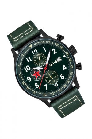 Наручные часы, сменый браслет AVI-8. Цвет: зеленый