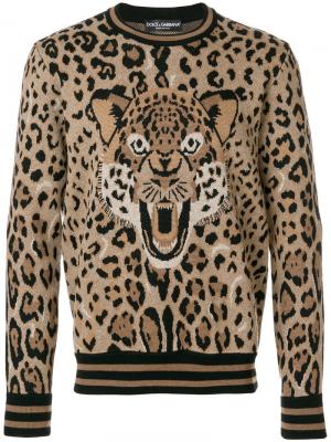 Толстовка  с леопардовым принтом Dolce & Gabbana. Цвет: телесный