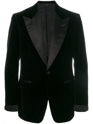 Пиджак-смокинг с простроченной отделкой Tom Ford. Цвет: чёрный