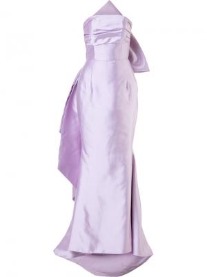 Вечернее платье с бантом Bambah. Цвет: розовый и фиолетовый