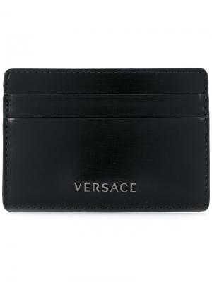 Визитница с логотипом Versace. Цвет: чёрный