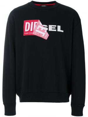 Пуловер Samy с круглым вырезом и логотипом Diesel. Цвет: чёрный