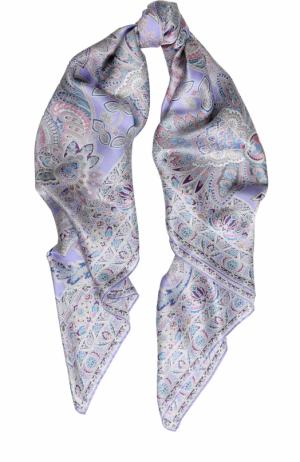 Шелковый платок с принтом Michele Binda. Цвет: разноцветный
