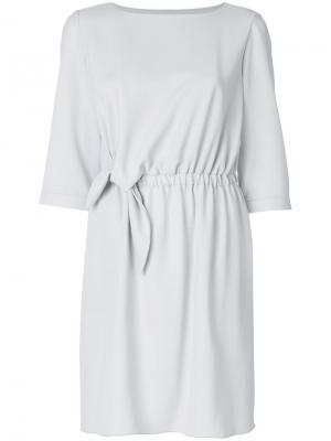 Платье с поясом Emporio Armani. Цвет: серый